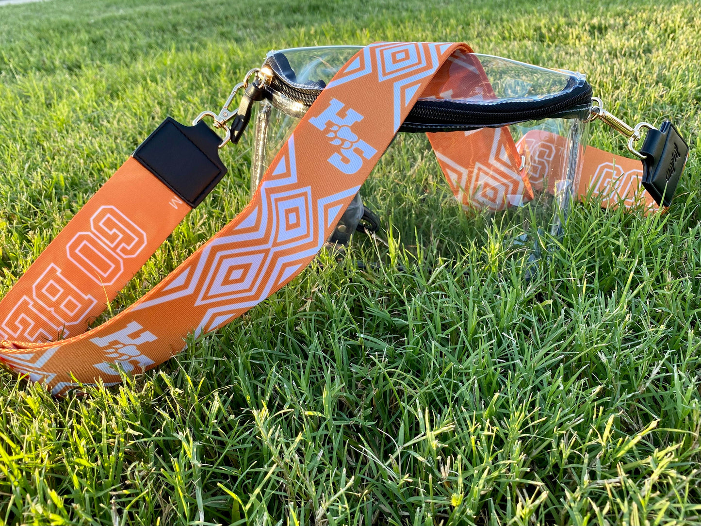 Sam Houston Clear Purse with Strap, GO BEARKATS - Licensed, Canvas, Game Day, Stadium Approved, Crossbody, Graduation Gift, Back to School