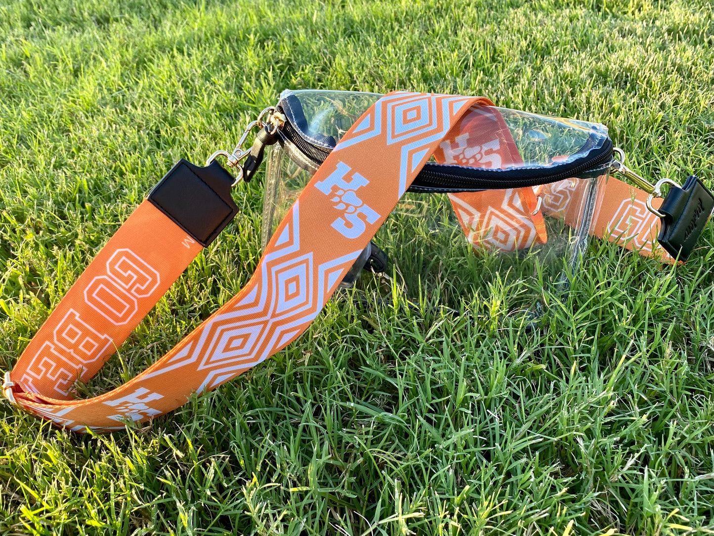 Sam Houston Clear Purse with Strap, GO BEARKATS - Licensed, Canvas, Game Day, Stadium Approved, Crossbody, Graduation Gift, Back to School