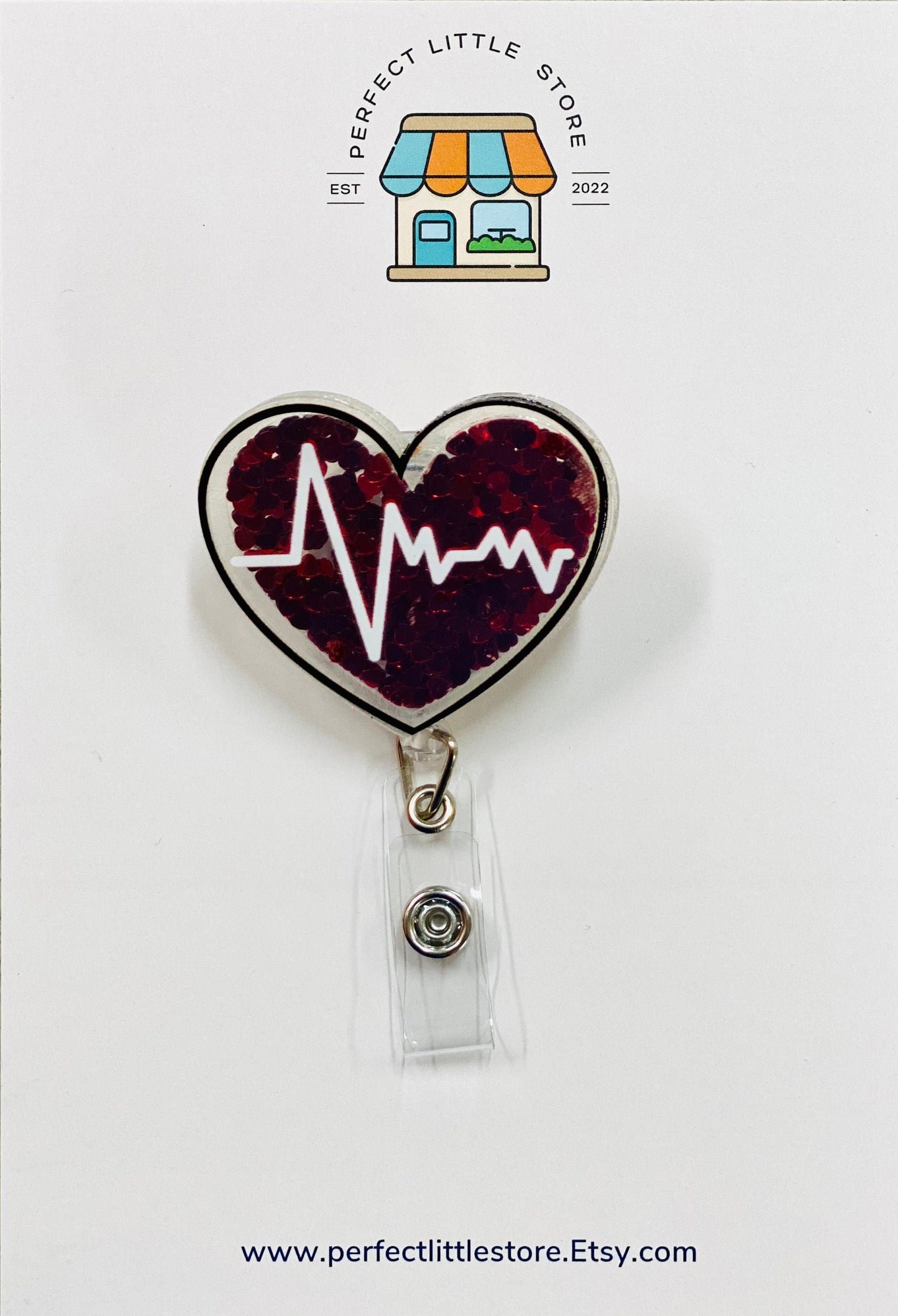 Cute Retractable Badge Reel, Nurse ID Holder, RN Key Card, Nurse Badge Reel, Nurse Gift, Medical, Sparkle Badge, Retractable, Valentines