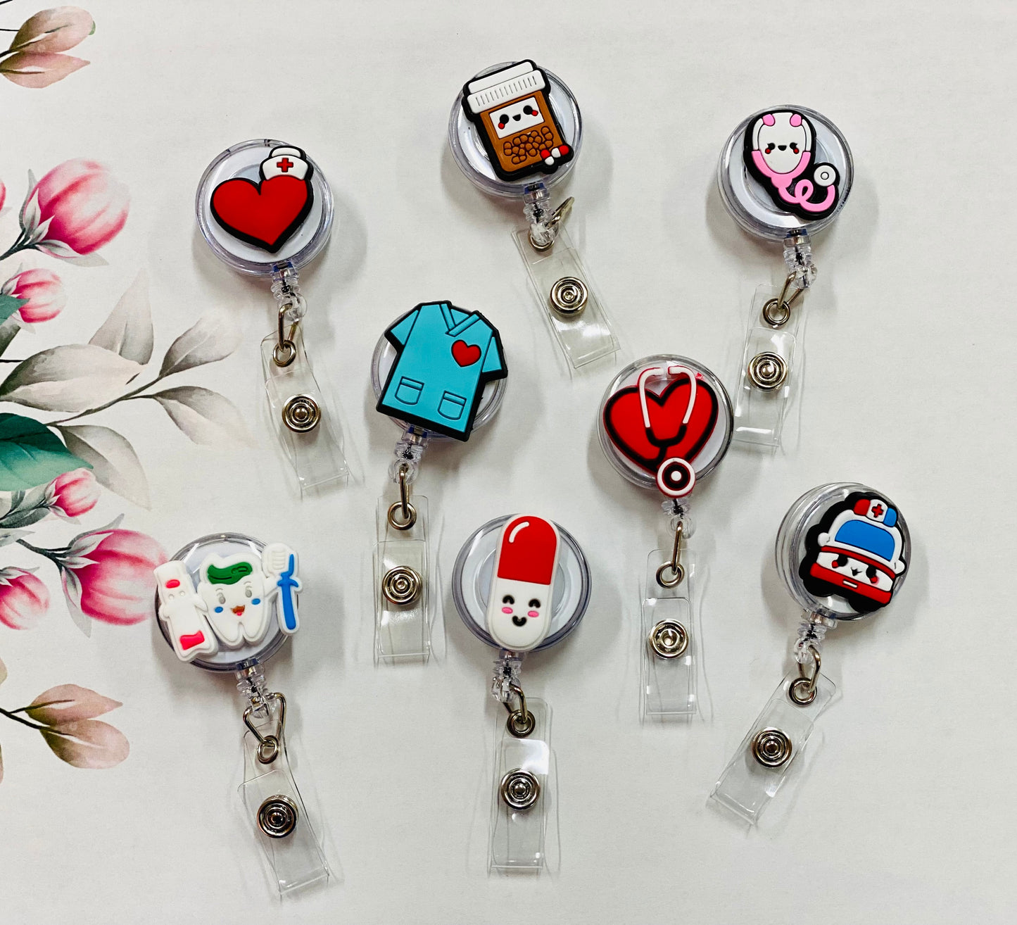 Retractable Badge Reel, Nurse ID Holder, RN Key Card, Hospital Reel, Nurse Gift, Medical Gift, Reel, Sparkle Badge Reel, Valentines Gift