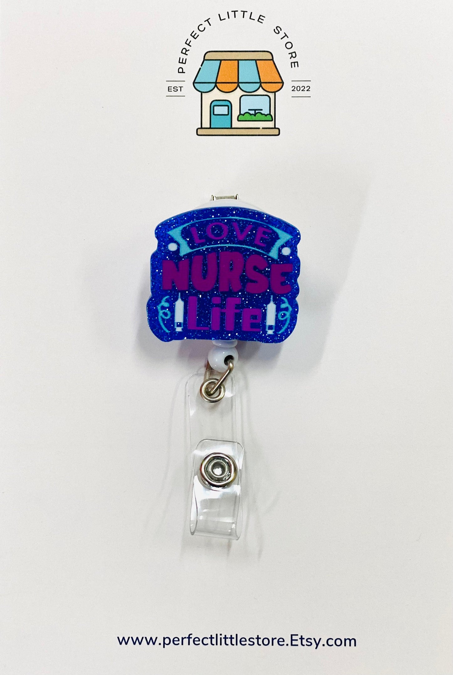 Cute Retractable Badge Reel, Nurse ID Holder, RN Key Card, Hospital Reel, Nurse Gift, Medical Gift, Reel, Sparkle Badge Reel, Valentines