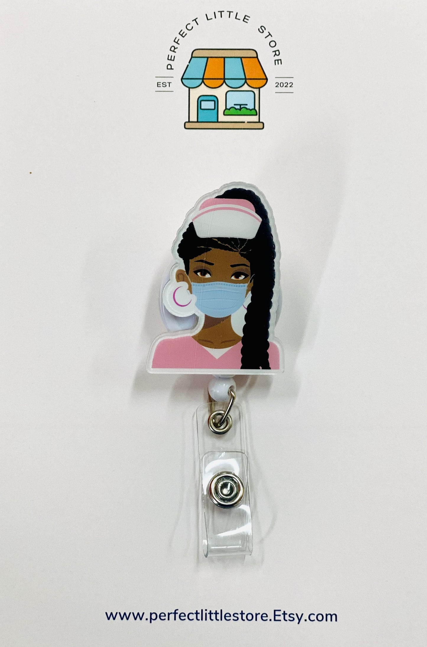 Cute Retractable Badge Reel, Nurse ID Holder, RN Key Card, Hospital Reel, Nurse Gift, Medical Gift, Reel, Sparkle Badge Reel, Valentines