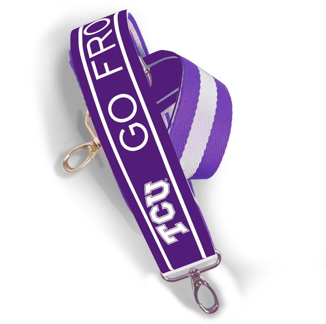 TCU GO FROGS - Adjustable Purse Strap, Officially Licensed Gear, Patterned, Stadium Approved, Graduation Gift, Back To School, Tailgating