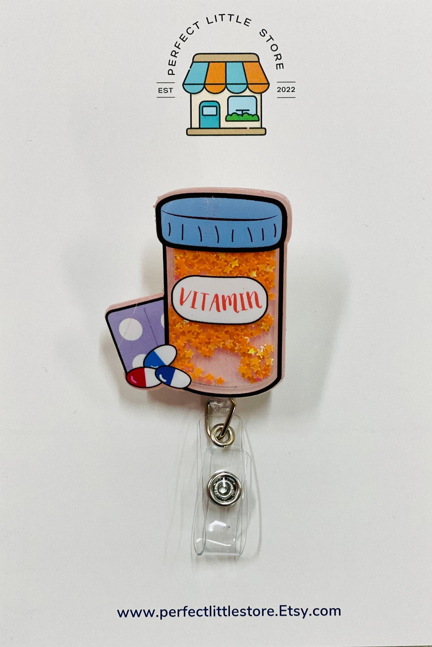 Cute Retractable Badge Reel, Nurse ID Holder, RN Key Card, Nurse Badge Reel, Nurse Gift, Medical, Sparkle Badge, Retractable, Valentines