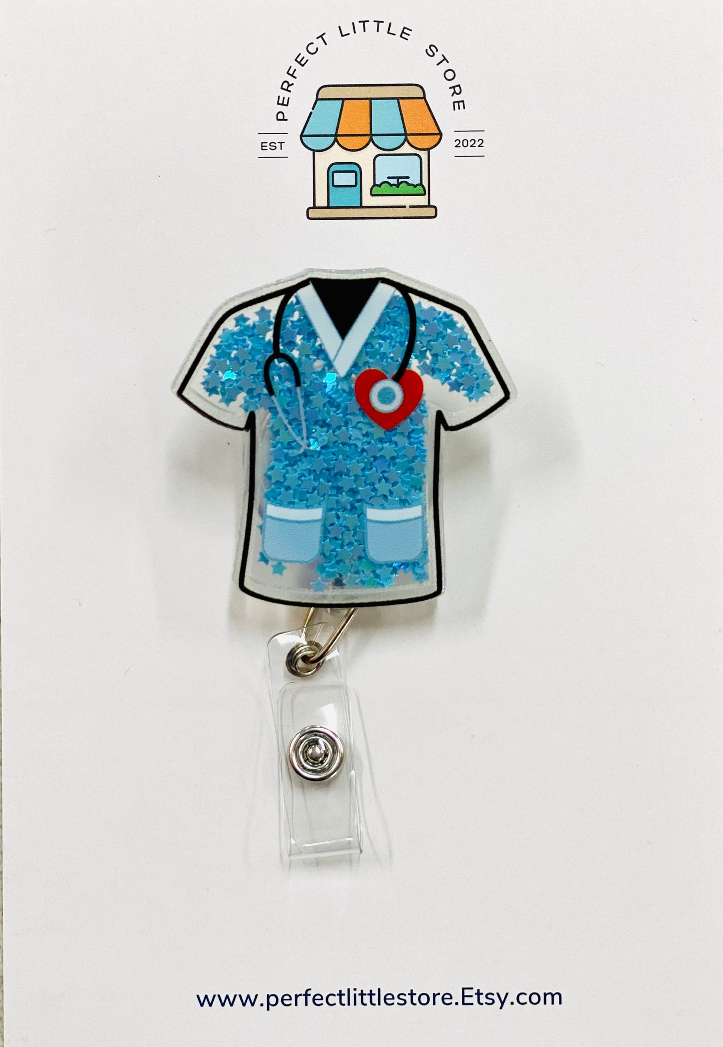 Cute Retractable Badge Reel, Nurse ID Holder, RN Key Card, Nurse Badge Reel, Nurse Gift, Medical, Sparkle Badge, Retractable, Valentines