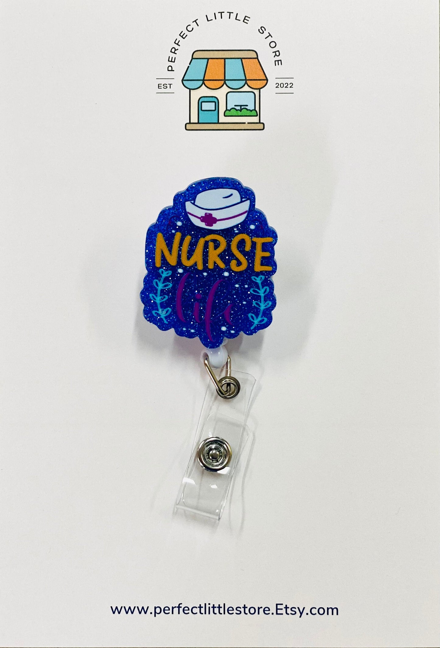 Cute Retractable Badge Reel, Nurse ID Holder, RN Key Card, Hospital Reel, Nurse Gift, Medical Gift, Reel, Sparkle Badge Reel, Valentines