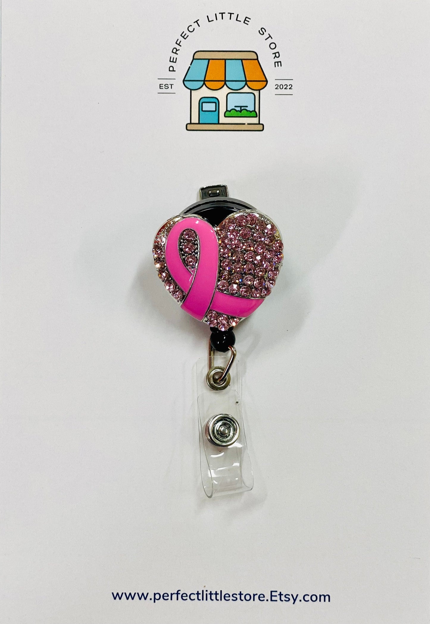 Cute Retractable Badge Reel, Nurse ID Holder, RN Key Card, Hospital Reel, Medical Gift, Badge Reel, Breast Cancer Awareness, Valentines