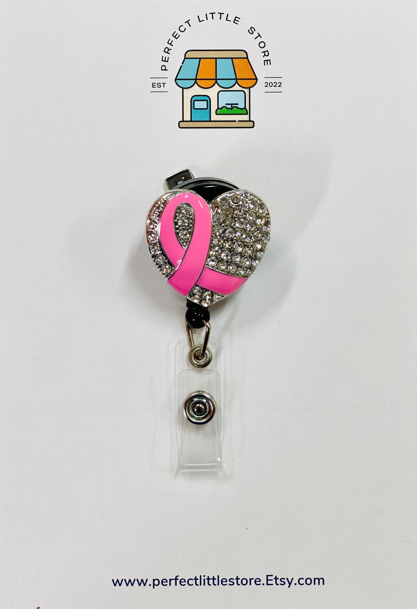 Cute Retractable Badge Reel, Nurse ID Holder, RN Key Card, Hospital Reel, Medical Gift, Badge Reel, Breast Cancer Awareness, Valentines