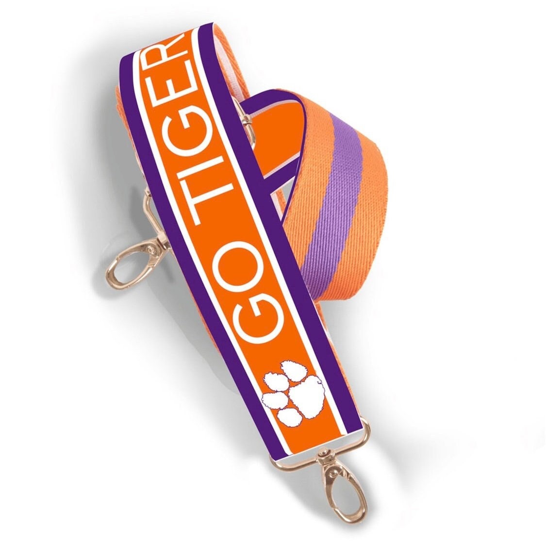 Clemson GO TIGERS - Adjustable Purse Strap, Licensed, Patterned, Canvas, Crossbody, Tailgate, Stadium Approved, Graduation, Back to School