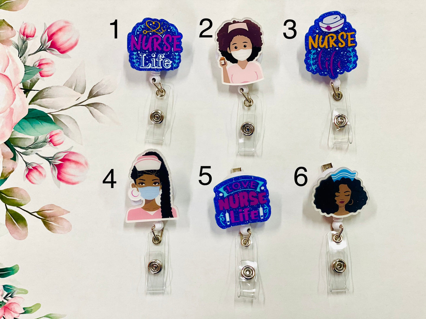 Cute Retractable Badge Reel, Nurse ID Holder, RN Key Card, Hospital Reel, Nurse Gift, Medical Gift, Reel, Sparkle Badge Reel, Valentines