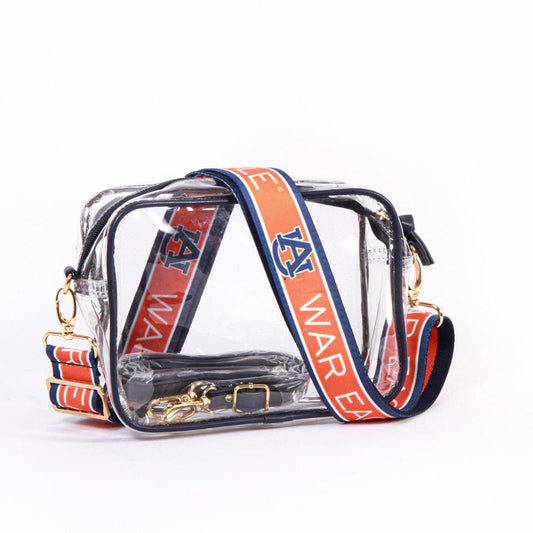 Auburn Clear Purse with Strap / WAR EAGLE - Licensed / Canvas / Purse / Game Day / Stadium / University / Crossbody / Graduation Gift