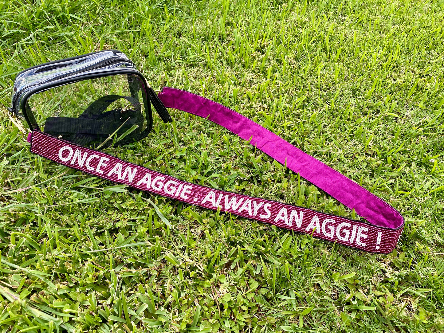 Aggies Beaded Adjustable Purse Strap, Texas A&M, Stadium Approved, Patterned, Graduation Gift, Christmas Gift, Back to School, Tailgating
