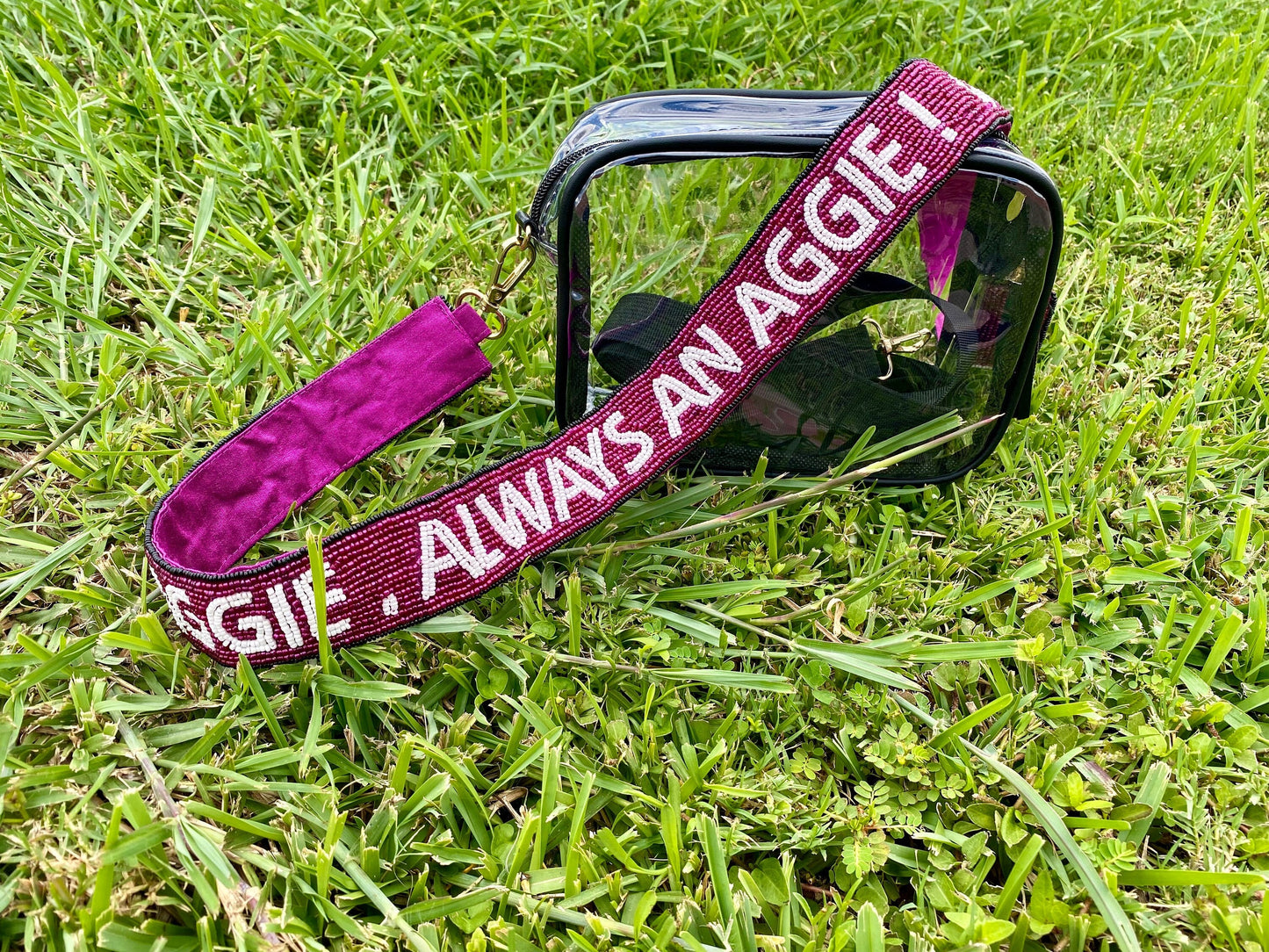 Aggies Beaded Adjustable Purse Strap, Texas A&M, Stadium Approved, Patterned, Graduation Gift, Christmas Gift, Back to School, Tailgating