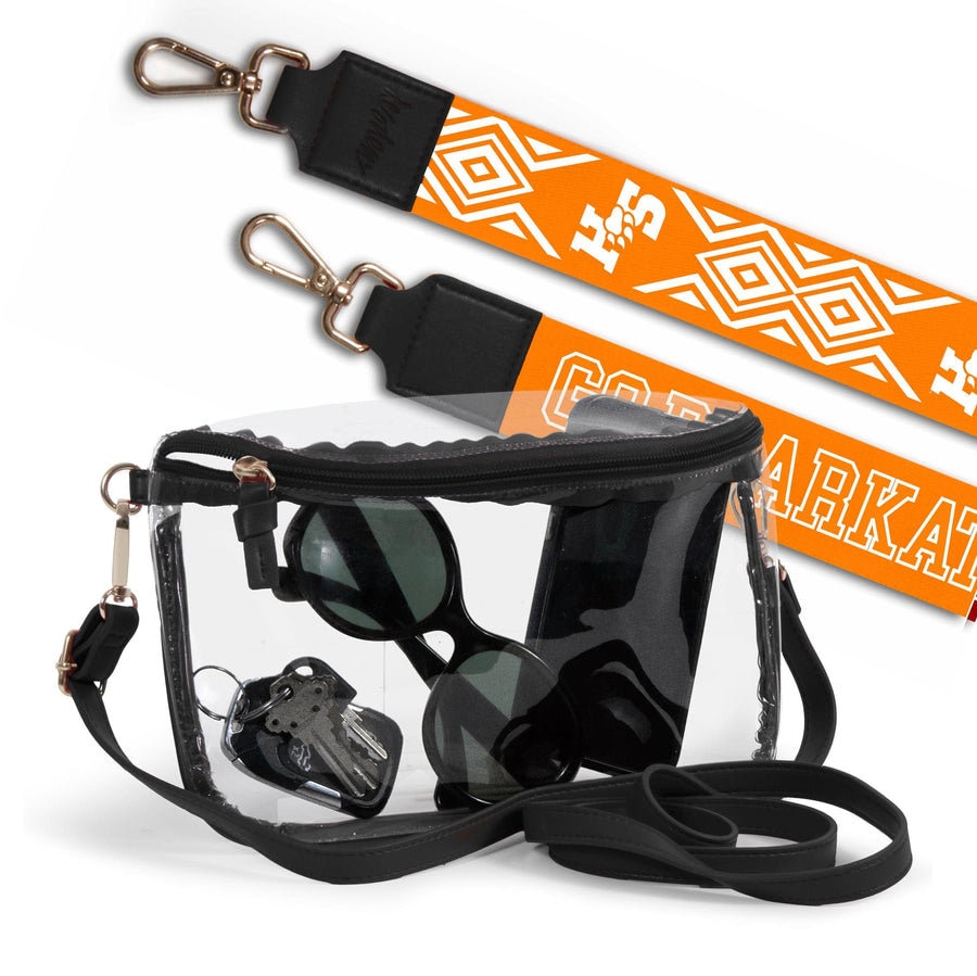 Sam Houston Clear Purse with Strap, GO BEARKATS - Licensed, Canvas, Game Day, Stadium Approved, Crossbody, Graduation Gift, Back to School