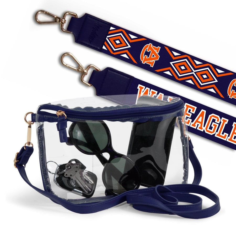 Auburn Clear Purse with Strap, WAR EAGLE, Licensed, Canvas, Purse, Game Day, Stadium, University, Crossbody, Graduation Gift, Christmas Gift