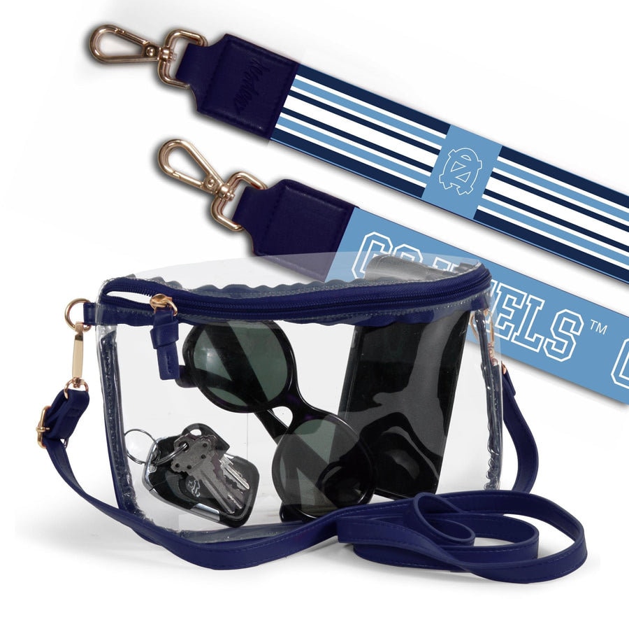 North Carolina Clear Purse with Strap, GO HEELS, Licensed, Canvas, Game Day, Stadium Approved, Crossbody, Graduation Gift, UNC Tar Heels