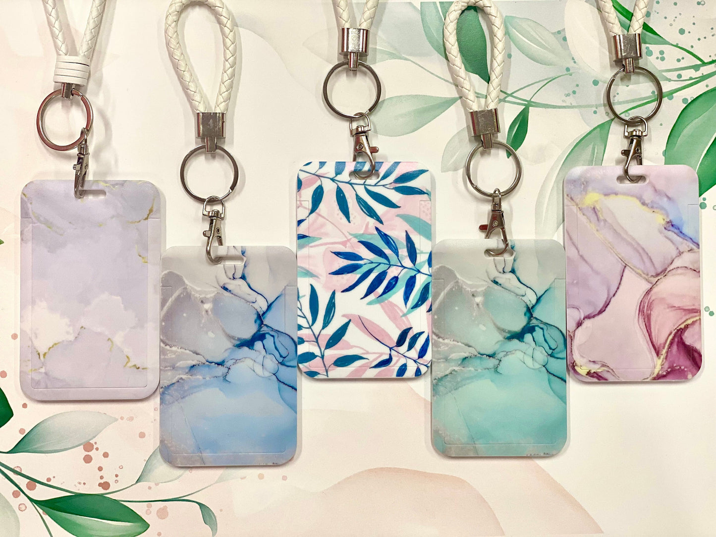 ID Badge Holder, Lanyard Badge, Vertical, Protector Case, Name Badge, Teacher Badge, Student, Marble, Modern, Nurse, School, Valentines Gift