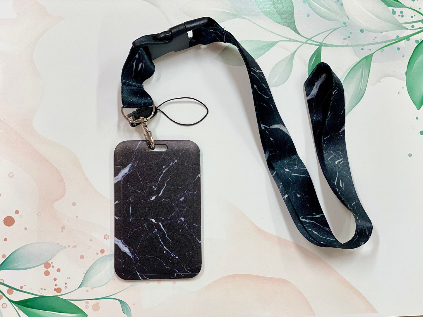 ID Badge Holder, Lanyard, Vertical, Protector Case, Name Badge, Teacher Badge, Student Card, Marble, Modern, Nurse, School, Gift, Valentines