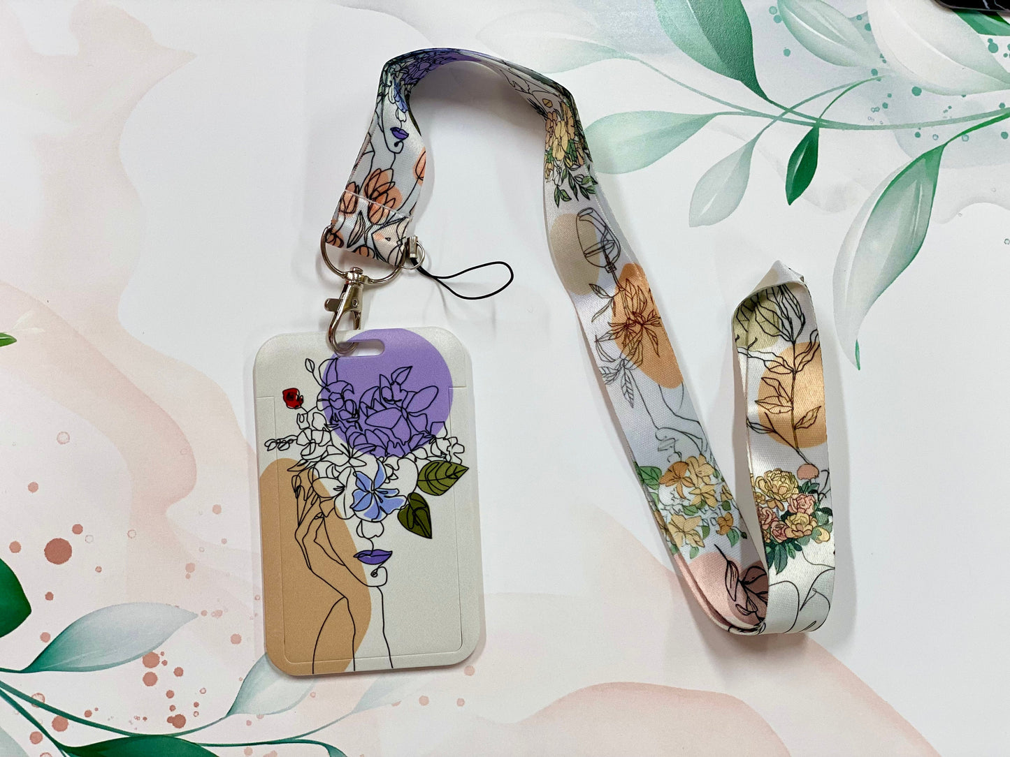 ID Badge Holder, Lanyard, Vertical, Protector Case, Name Badge, Teacher Badge, Student Card, Marble, Modern, Nurse, School, Gift, Valentines