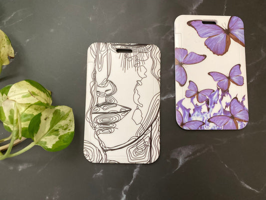 ID Badge Holder, Badge Holder, ID, Vertical, Badge Protector, Name Badge, Teacher Badge, Student Card, Floral, Butterfly, Christmas Gift