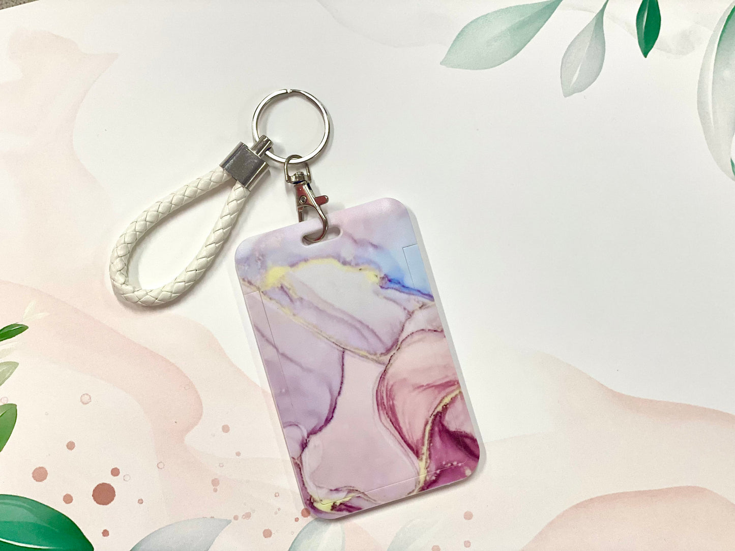 ID Badge Holder, Lanyard Badge, Vertical, Protector Case, Name Badge, Teacher Badge, Student, Marble, Modern, Nurse, School, Valentines Gift