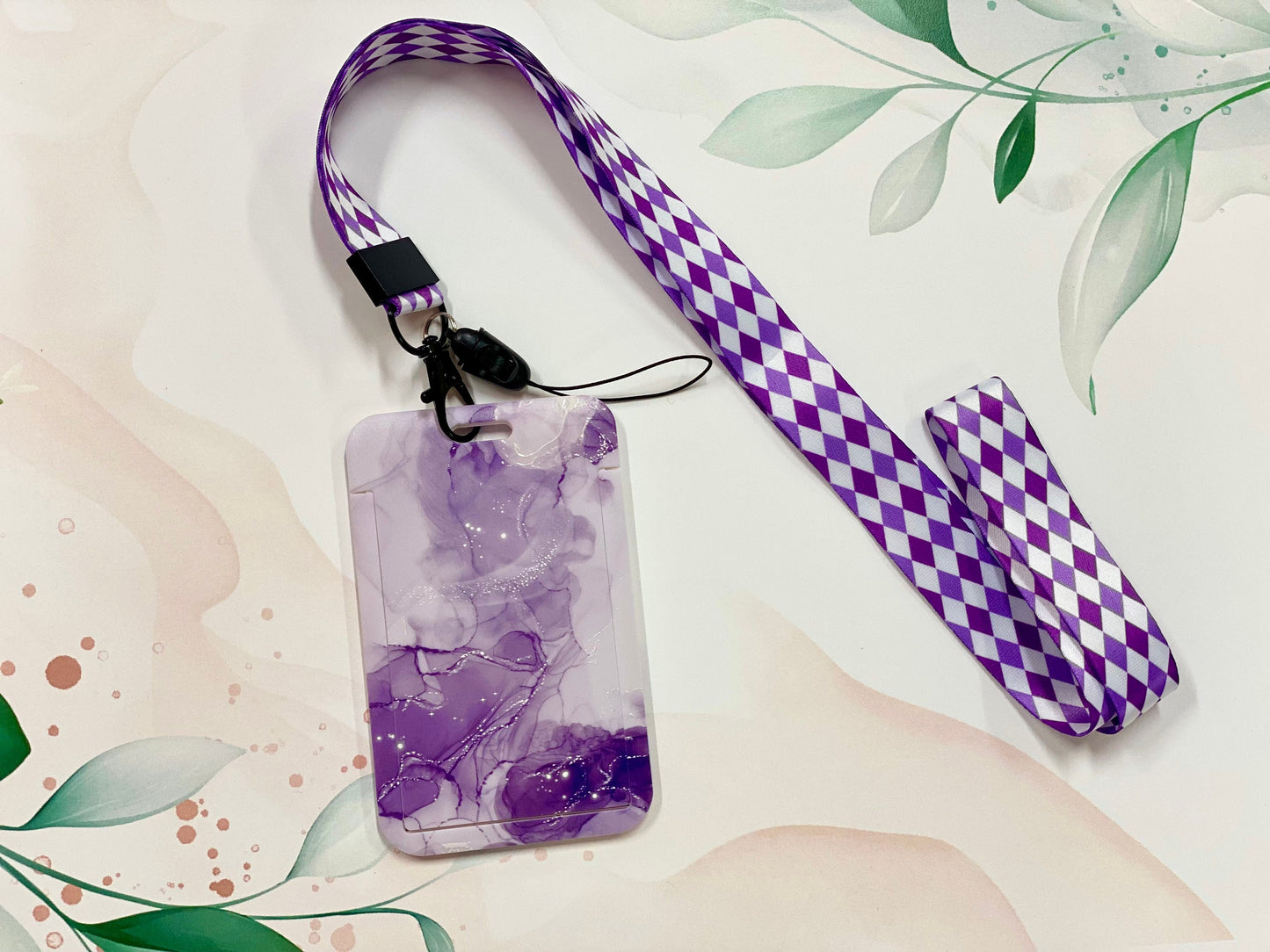 ID Badge Holder, Lanyard, Vertical, Protector Case, Name Badge, Teacher Badge, Student Card, Marble, Modern, Nurse, School, Gift, Valentines