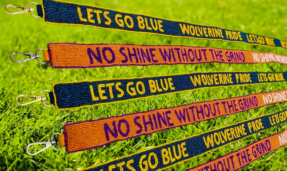 Beaded Strap, Wolverines, Tigers, Clemson, Michigan, Clear Purse, Handmade, Game Day, Shoulder, Stadium Approved, Graduation, Valentines