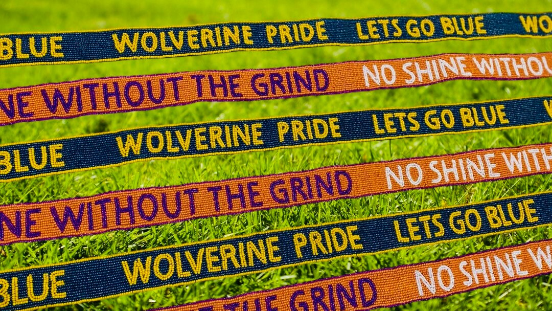 Beaded Strap, Wolverines, Tigers, Clemson, Michigan, Clear Purse, Handmade, Game Day, Shoulder, Stadium Approved, Graduation, Valentines