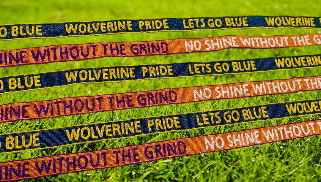 Beaded Strap, Wolverines, Tigers, Clemson, Michigan, Clear Purse, Handmade, Game Day, Shoulder, Stadium Approved, Graduation, Valentines