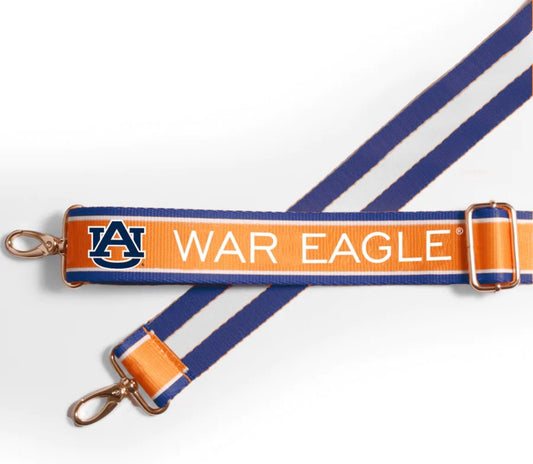 Auburn WAR EAGLE Adjustable Purse Strap, Licensed Collegiate Gear, Patterned, Stadium Approved, Graduation Gift, Back to School, Clear Bag