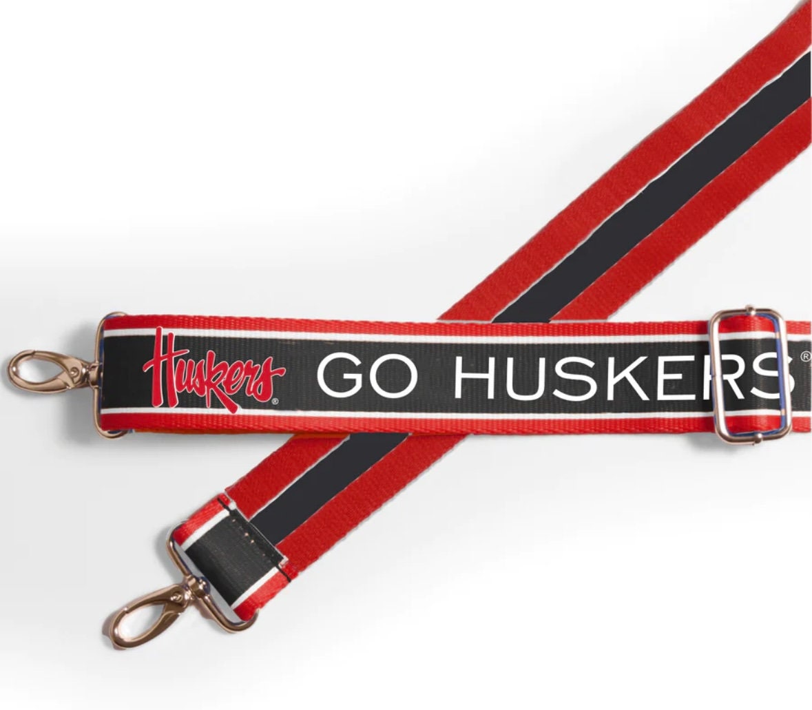 Nebraska GO HUSKERS - Adjustable Purse Strap, Officially Licensed, Stadium Approved, Patterned, Game Day, Graduation Gift, Back To School