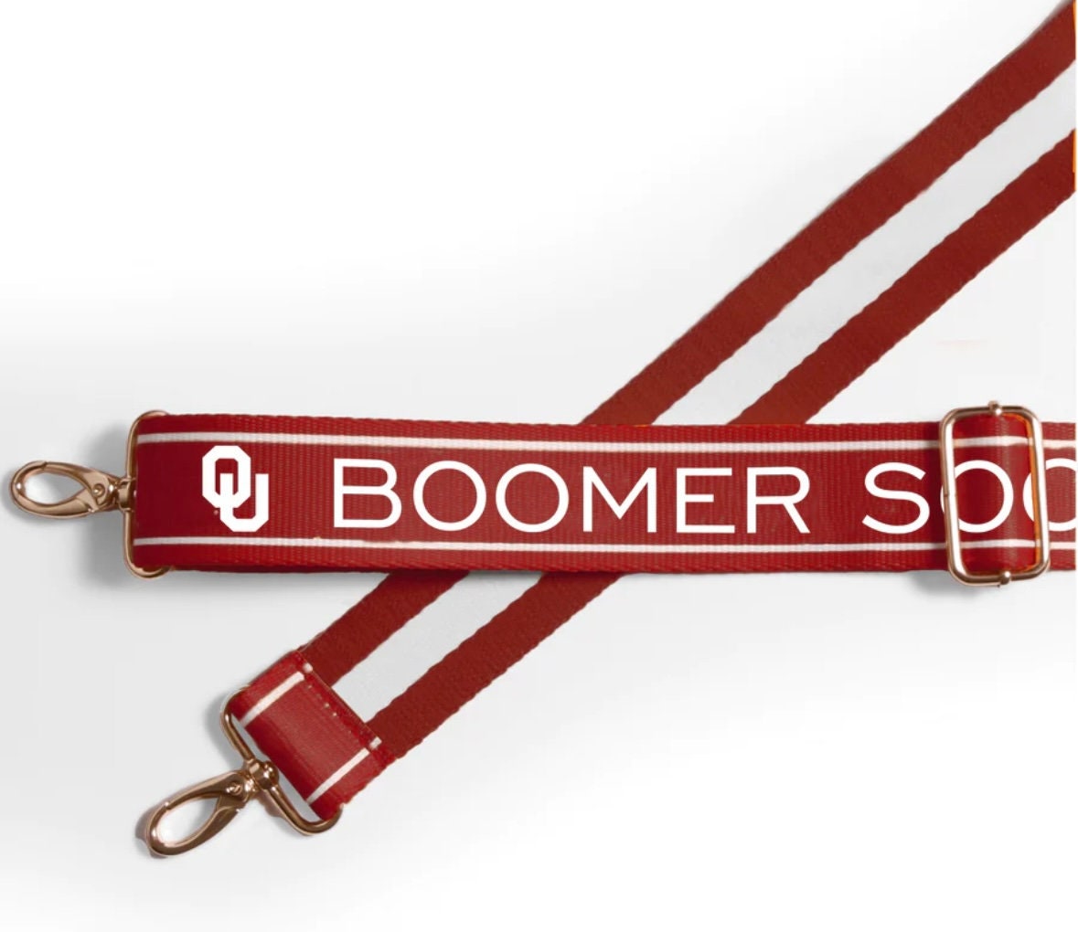 Oklahoma BOOMER SOONER Adjustable Purse Strap, Licensed, Stadium Approved, Canvas, Graduation Gift, Game Day, Crossbody, Clear Bag