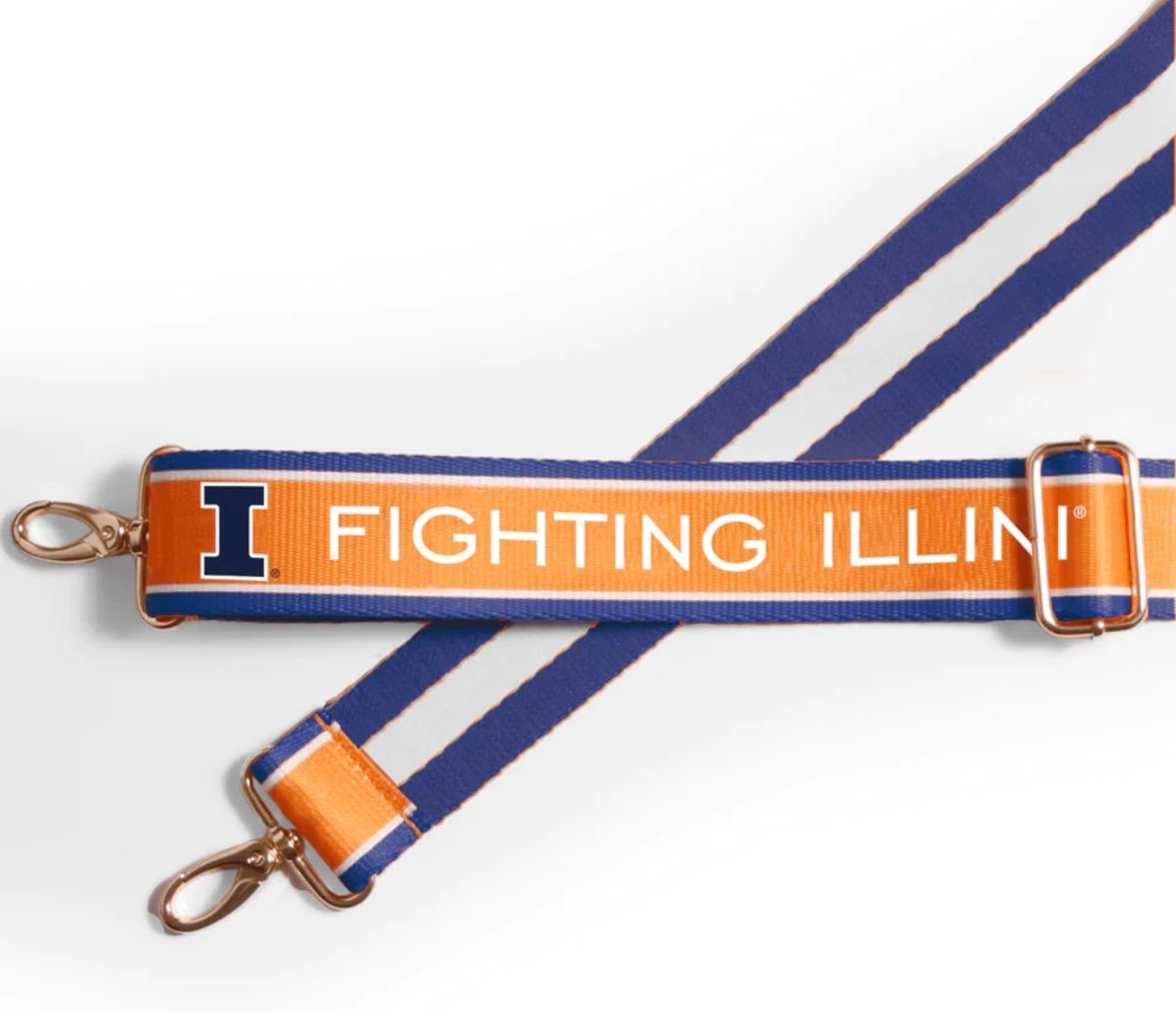 Illinois FIGHTING ILLINI - Adjustable Purse Strap, Licensed, Patterned, Crossbody, Tailgate, Stadium, Graduation Gift, Back to School