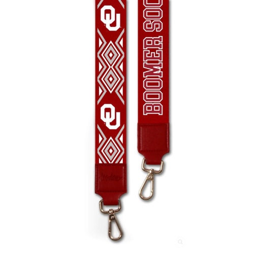 Oklahoma BOOMER SOONER - Adjustable Purse Strap, Licensed, Stadium Approved, Game Day, Patterned, Graduation Gift, Clear Bag, Back To School