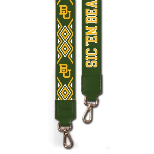 Baylor SIC 'EM BEARS - Adjustable Purse Strap, Licensed, Stadium Approved, Game Day, Patterned, Graduation Gift, Clear Bag, Back To School