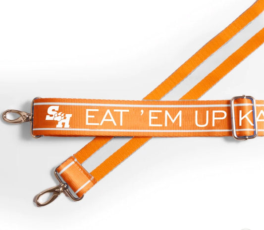 Sam Houston EAT 'EM UP - Adjustable Purse Strap, Licensed, Patterned, Crossbody, Tailgate, Stadium Approved, Graduation Gift, Back to School