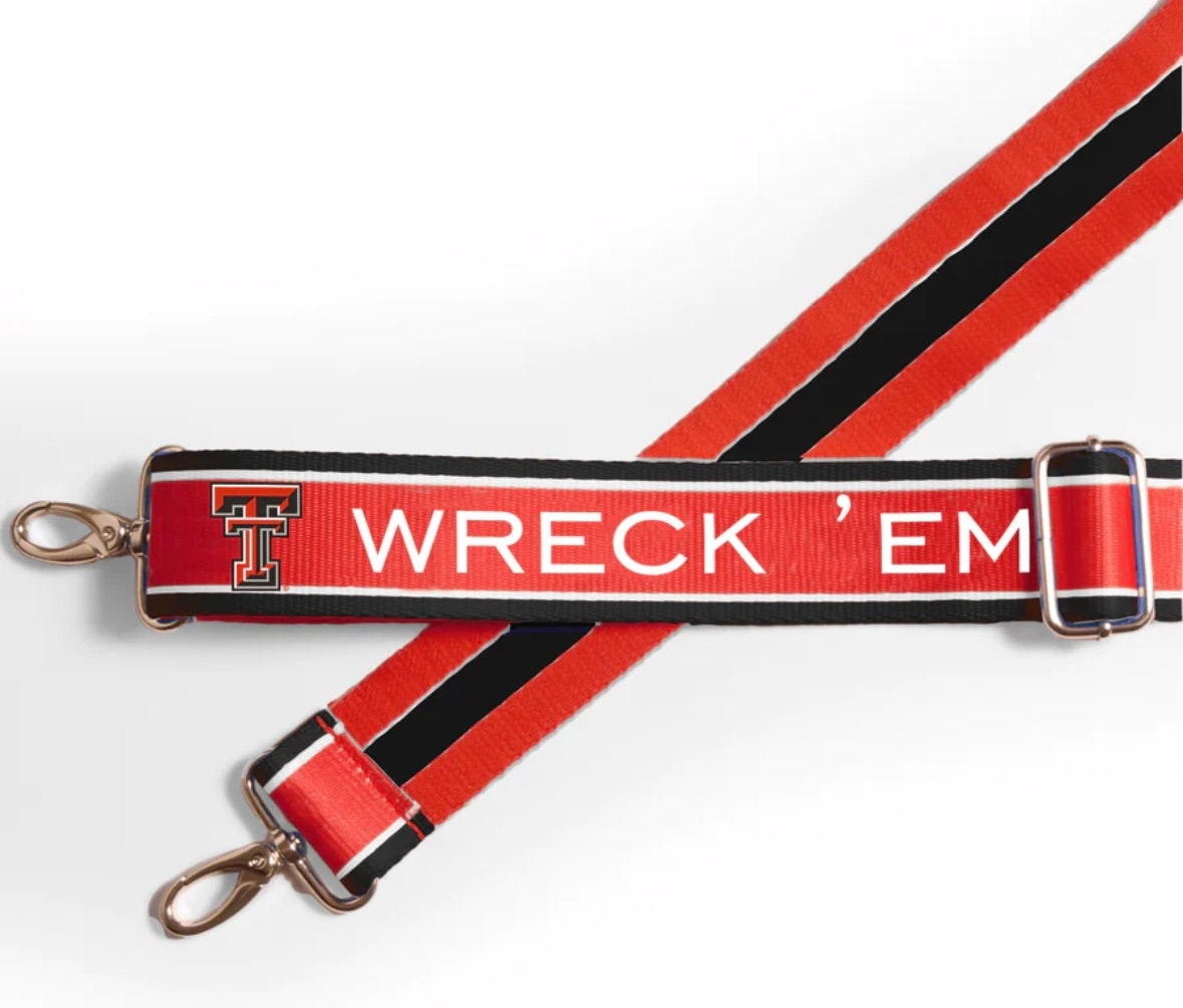 Texas Tech - Wreck Em - Adjustable Purse Strap, Licensed, Patterned, Canvas, Stadium Approved, Graduation Gift, Clear Bag, Back to School