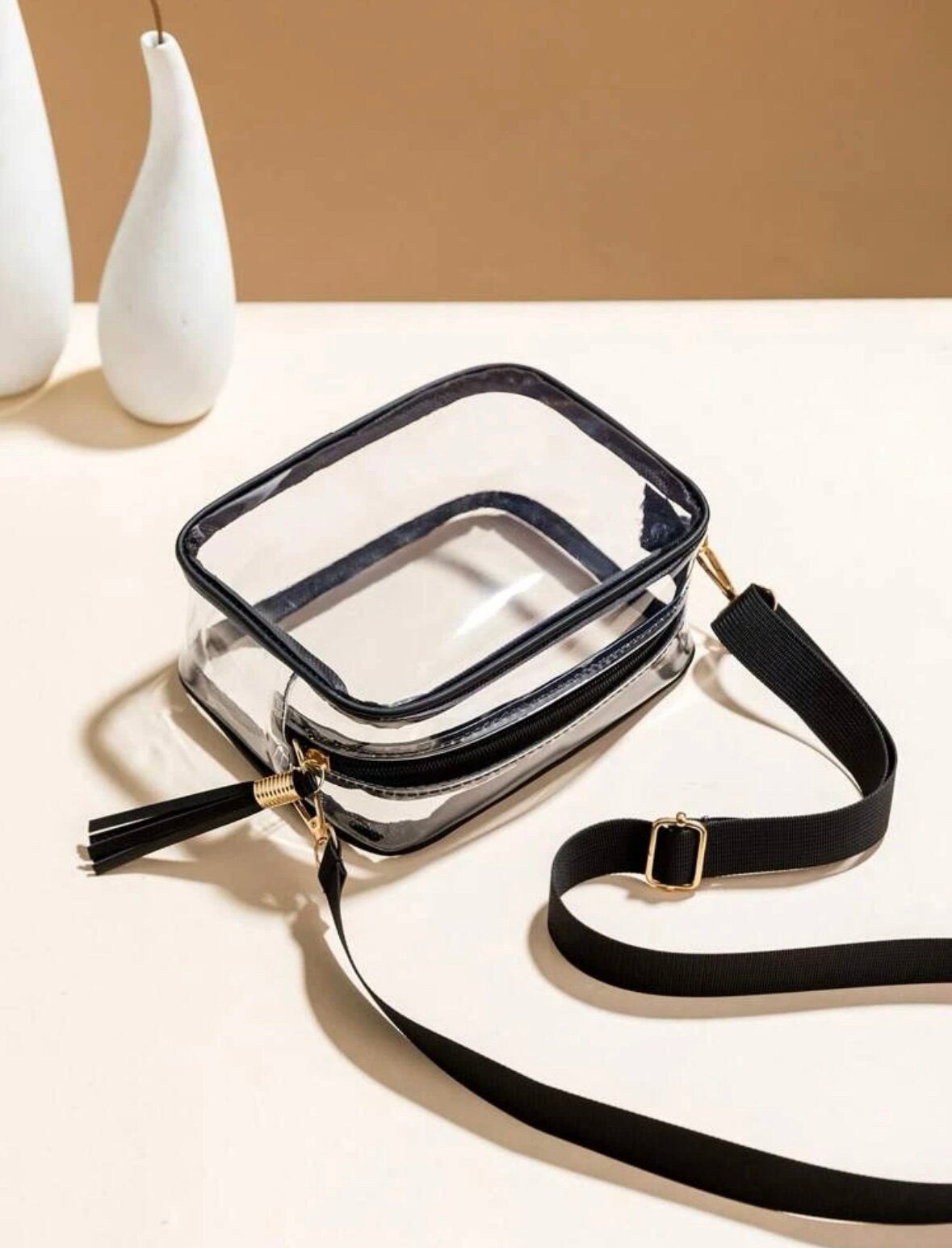 Oklahoma State Clear Purse with Strap / GO COWBOYS / Licensed / Canvas / Bag / Game Day / Stadium / Crossbody / Graduation / Back to School