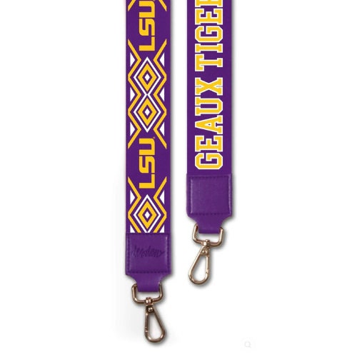 LSU GEAUX TIGERS - Adjustable Purse Strap, Licensed, Stadium Approved, Game Day, Patterned, Graduation, Gift, Clear Bag, Back to School