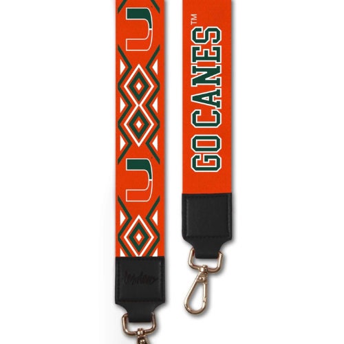 Miami GO CANES - Adjustable Purse Strap, Licensed, Stadium Approved, Game Day, Patterned, Canvas, Graduation Gift, Clear Bag, Crossbody
