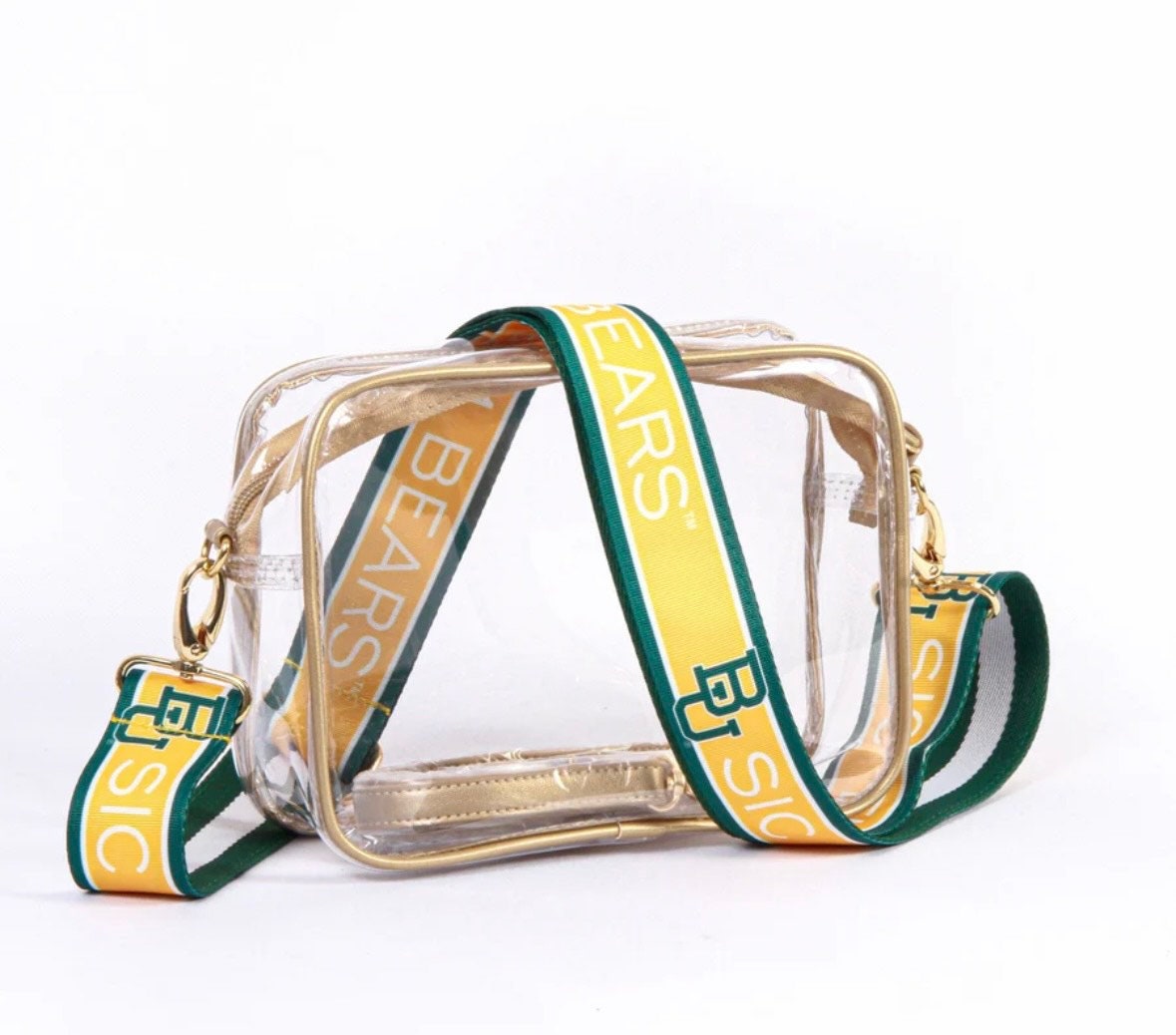 Baylor Clear Purse with Strap SIC 'EM BEARS - Licensed, Canvas, Purse, Tailgate, Game Day, Stadium, Crossbody, Back to School, Graduation