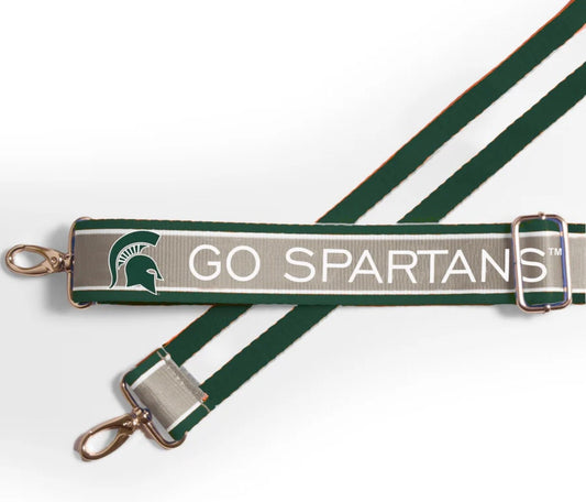 Michigan State GO SPARTANS - Adjustable Purse Strap, Officially Licensed, Stadium Approved, Patterned, Game Day, Graduation Gift, Crossbody