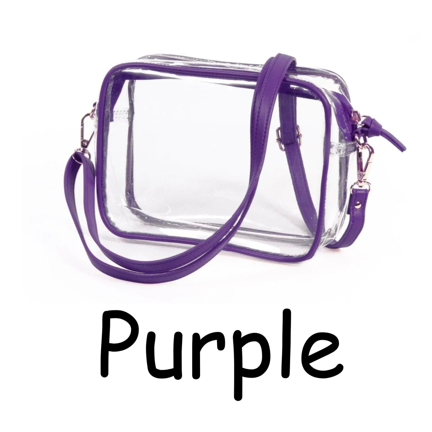 Clear Stadium Approved Bags, Clear Purse, Game Day, 10 colors, College, Adjustable, Graduation, Back to School, Events, Stadium Approved