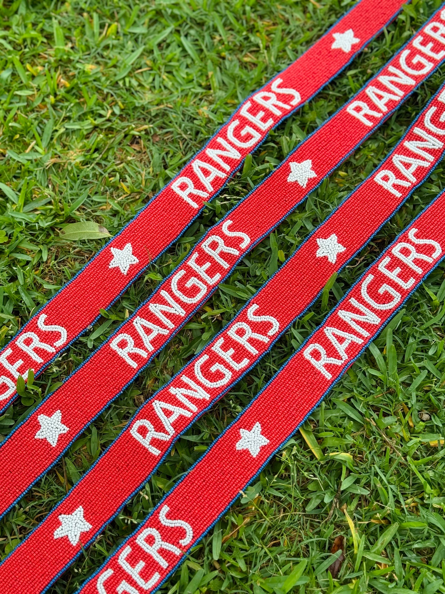 Texas Rangers Handmade Beaded Purse Strap, Clear Bag, Crossbody, Shoulder, Stadium Approved, Game Day, Tailgating, Graduation Gift