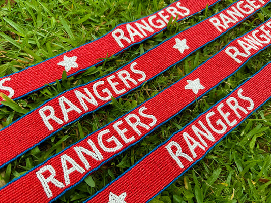 Texas Rangers Handmade Beaded Purse Strap, Clear Bag, Crossbody, Shoulder, Stadium Approved, Game Day, Tailgating, Graduation Gift