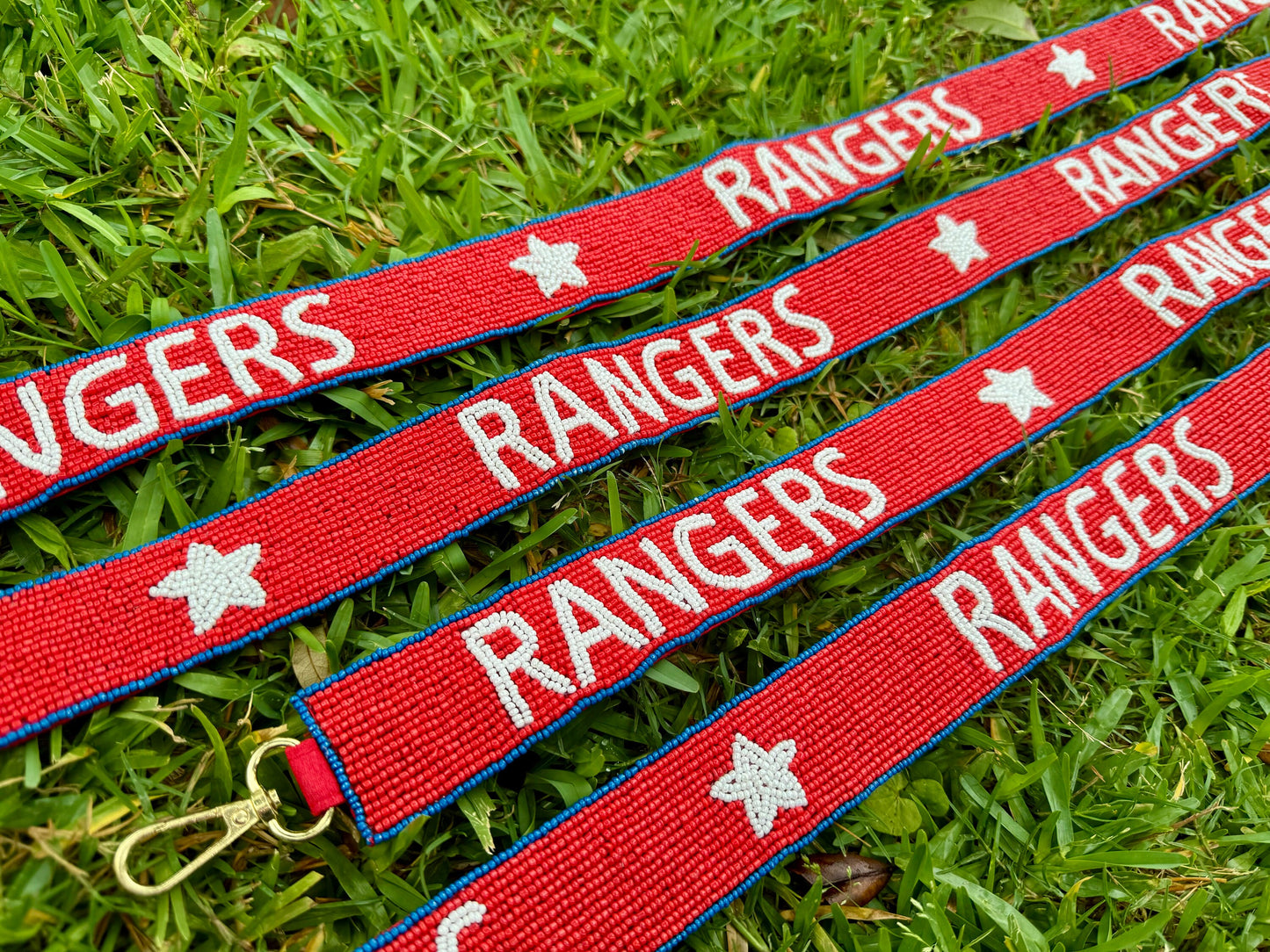Texas Rangers Handmade Beaded Purse Strap, Clear Bag, Crossbody, Shoulder, Stadium Approved, Game Day, Tailgating, Graduation Gift