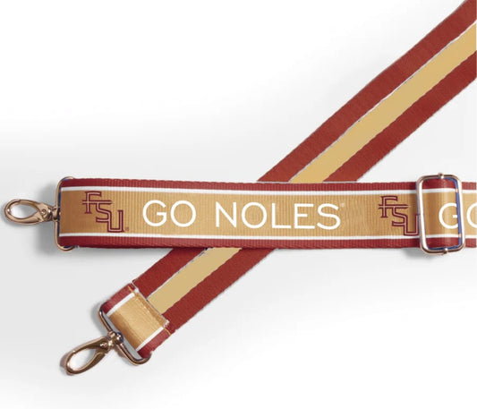Florida State - GO NOLES - Adjustable Purse Strap, Licensed, Patterned, Canvas, Stadium Approved, Graduation Gift, Clear Bag, Back to School