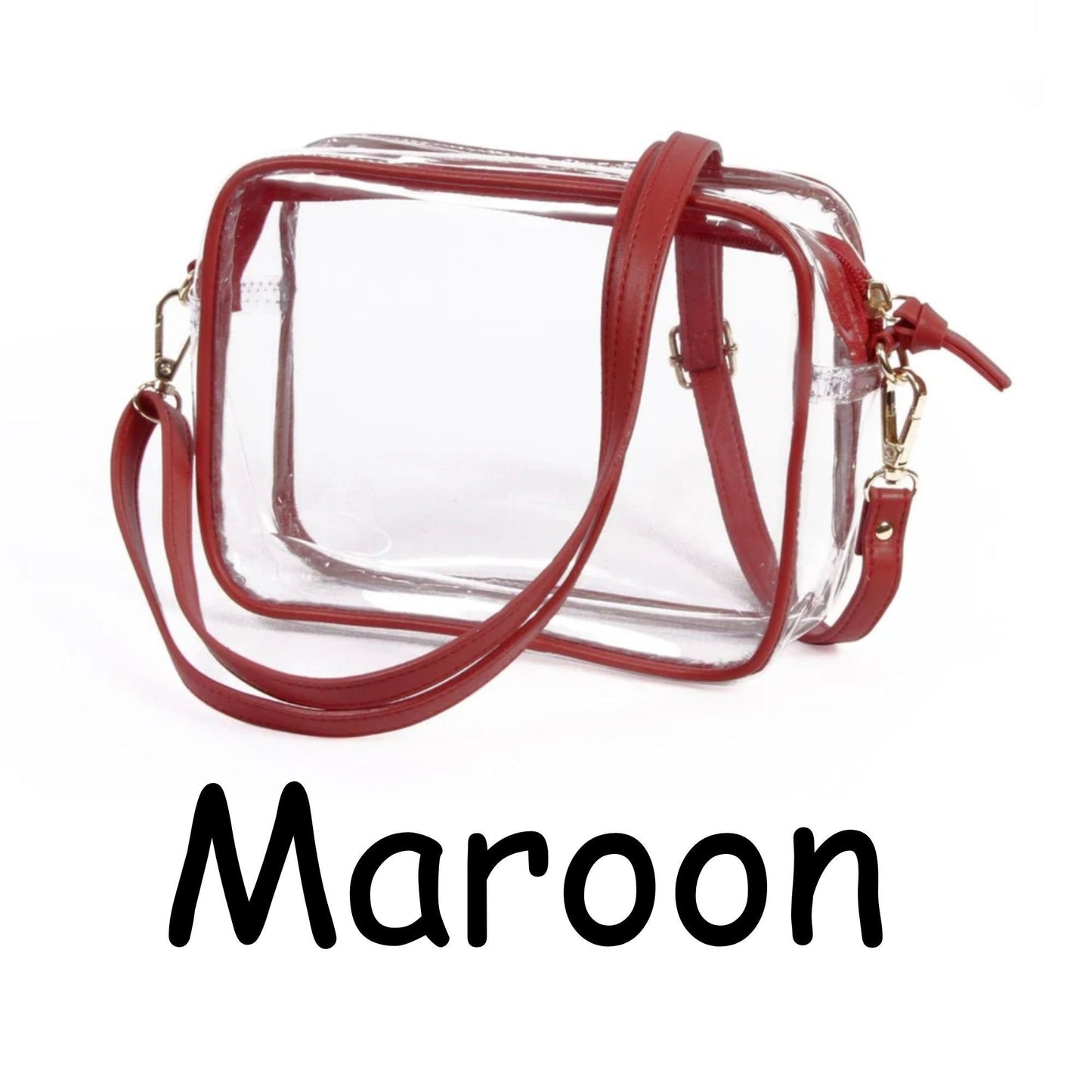 Clear Stadium Approved Bags, Clear Purse, Game Day, 10 colors, College, Adjustable, Graduation, Back to School, Events, Stadium Approved