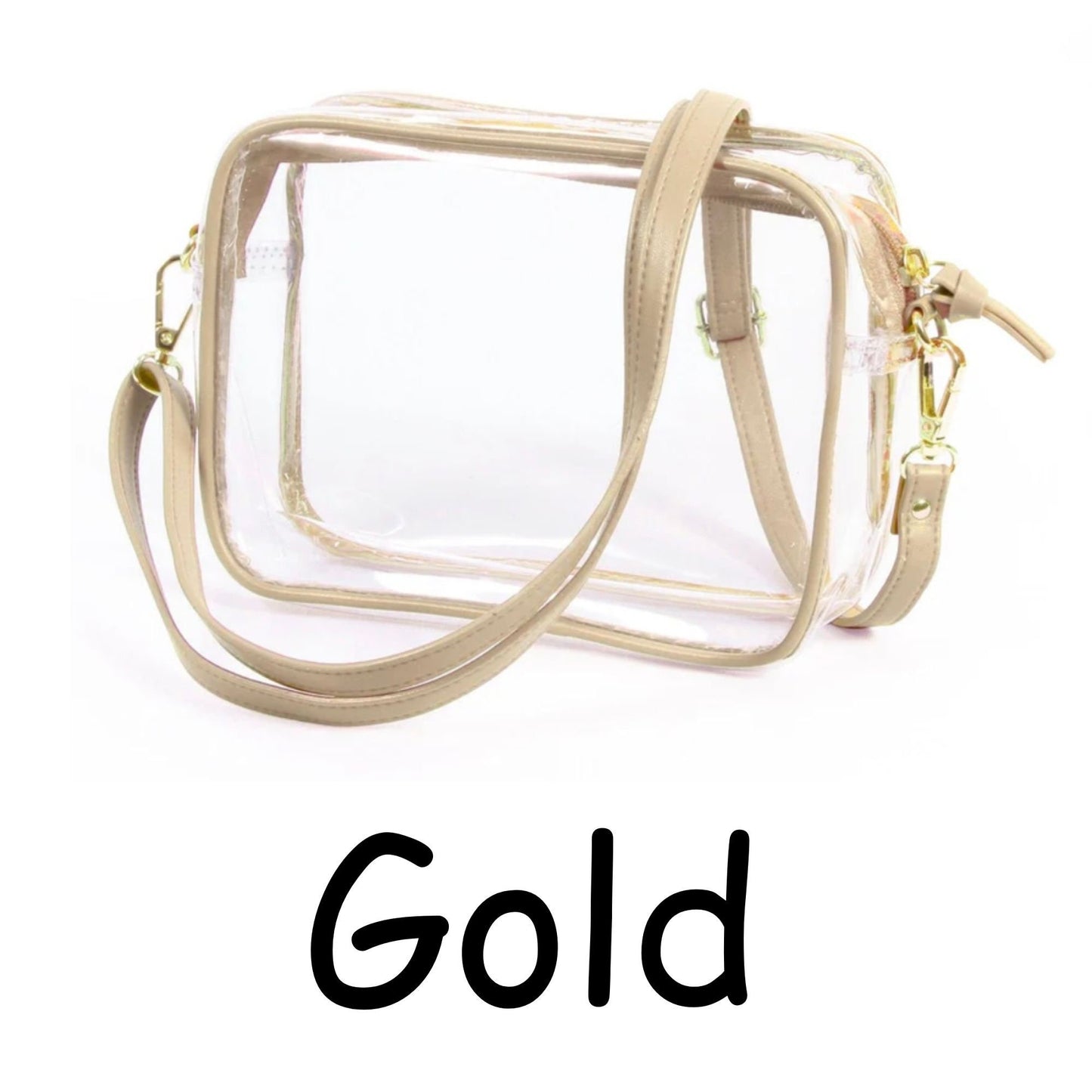 Clear Stadium Approved Bags, Clear Purse, Game Day, 10 colors, College, Adjustable, Graduation, Back to School, Events, Stadium Approved