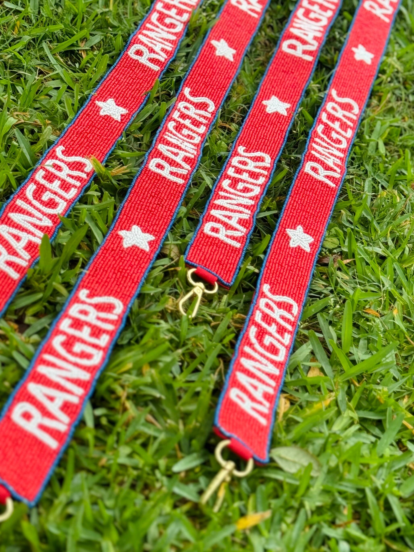 Texas Rangers Handmade Beaded Purse Strap, Clear Bag, Crossbody, Shoulder, Stadium Approved, Game Day, Tailgating, Graduation Gift